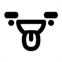 happy big eyebrow face icon vector