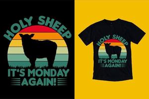 diseño de camiseta de oveja vintage vector