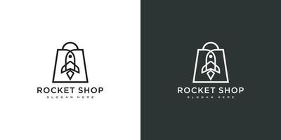rocket shop logo design vector