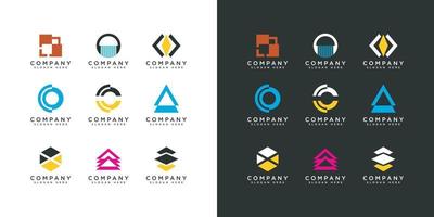 Set of company logo design ideas vector Free Vector