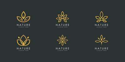 Luxury abstract leaf logo design illustration vector