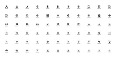 set of initial letter a-z logo vector design