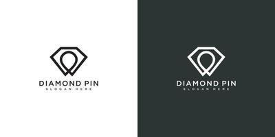diseño de vector de logotipo de pasador de diamante