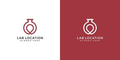 diseño de vector de logotipo de ubicación de laboratorio