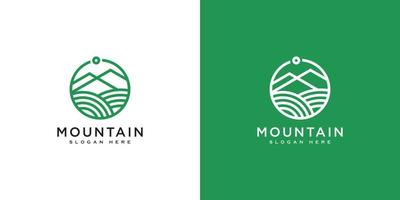 mountain river logo vector