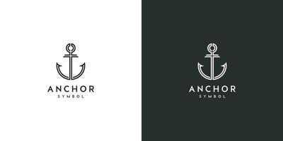 diseño de logotipo de sello marino náutico ancla vector