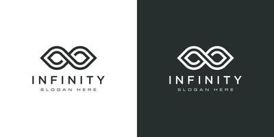 Infinity tech logo with line art style vector