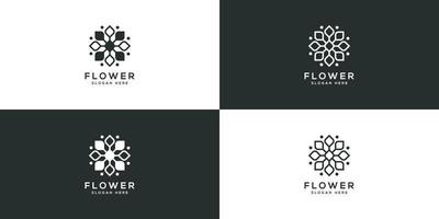 flower nature logo design template vector