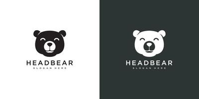 diseño de vector de logotipo de oso de cabeza