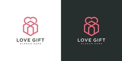 love gift logo vector line style