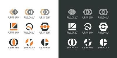 conjunto de vector de ideas de diseño de logotipo de empresa vector gratis