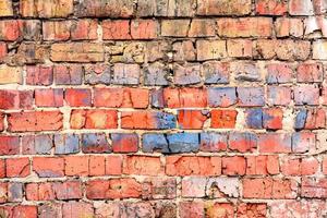 textura de una pared de ladrillo con grietas y arañazos que se pueden utilizar como fondo foto