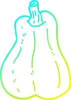 cold gradient line drawing cartoon butternut squash vector