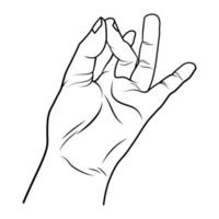 Hand illustration in line art style with meditation symbol vector