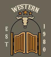 illustration vector of old western,longhorn skull perfect for background,poster,etc.