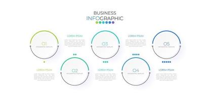 Modern infographic Timeline template can be used for workflow layout, diagram, number options, web design. Infographic business concept with 5 option, parts, steps or processes. vector