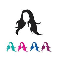 girl hair silhouttee design vector