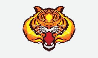 tiger head angry face design for tshirt design vector