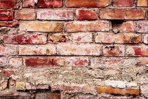 Texture of a brick wall with cracks and scratches which can be used as a background photo