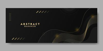 Abstract Black Fluid Wave Banner Template vector