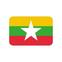 Myanmar flag vector icon isolated on white background