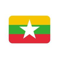 icono de vector de bandera de myanmar aislado sobre fondo blanco