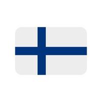 Icono de vector de bandera de Finlandia aislado sobre fondo blanco