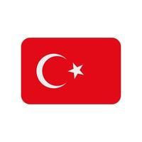 Icono de vector de bandera de Turquía aislado sobre fondo blanco