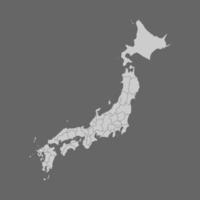 The map of Japan gray vector illustration