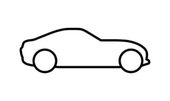 icono de vector de línea de coche deportivo sobre fondo blanco
