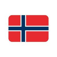 icono de vector de bandera de noruega aislado sobre fondo blanco