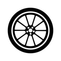 icono de vector de rueda aislado sobre fondo blanco