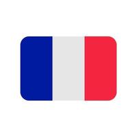 Icono de vector de bandera de Francia aislado sobre fondo blanco