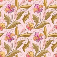 Elegance seamless pattern with flowers and leaf vector