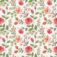 Colorful hand draw flowers seamless pattern. vector