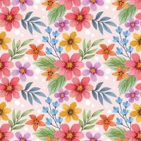 Colorful hand draw flowers seamless pattern. vector