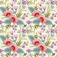 Colorful flowers seamless pattern vector