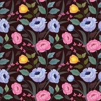 Colorful flowers seamless pattern