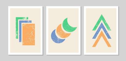 conjunto de formas primitivas abstractas. fondo de diseño geométrico minimalista de los años 20 para el diseño de carteles, decoración de paredes, postales o folletos. ilustración vectorial vector