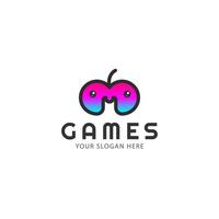 Cute Game Logo Design. Vector Illustration