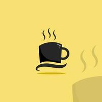 concepto de diseño de logotipo de café de sombrero de copa. ilustración vectorial. vector