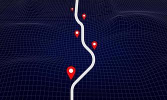 Navigation system concept. GPS technology.  map wireframe. vector