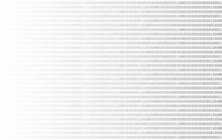 Digital security concept by binary code drawing a padlock on white background. vector