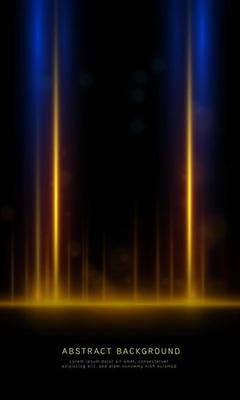 Abstract blue and gold light rays effect background. vector illustration