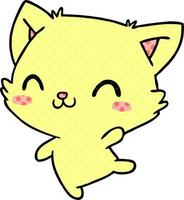 cartoon of cute kawaii cat vector