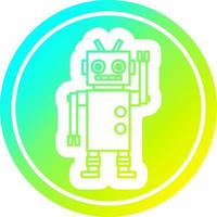 dancing robot circular in cold gradient spectrum vector