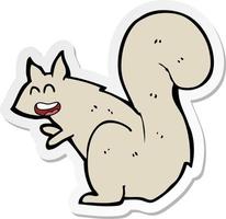 sticker of a cartoon squirrel vector