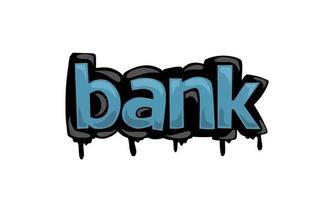 BANK  writing vector design on white background
