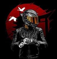 rider front view japanese art... vector