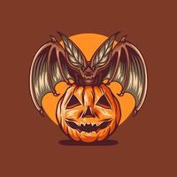 ilustración de halloween de murciélago vector